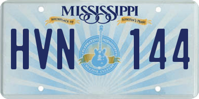 MS license plate HVN144