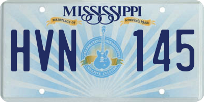 MS license plate HVN145