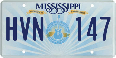 MS license plate HVN147