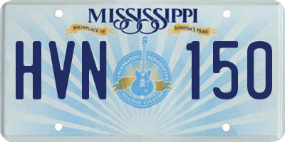 MS license plate HVN150