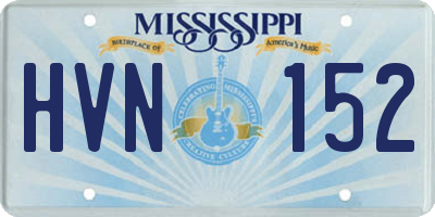 MS license plate HVN152