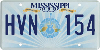 MS license plate HVN154