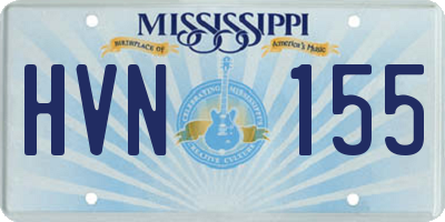 MS license plate HVN155