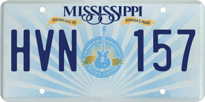 MS license plate HVN157