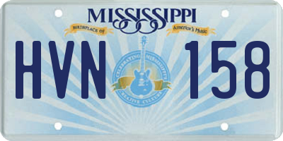 MS license plate HVN158