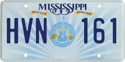 MS license plate HVN161