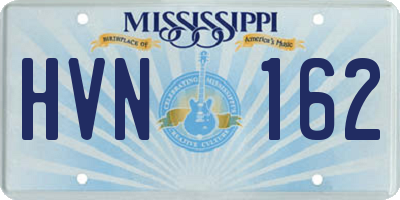 MS license plate HVN162