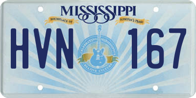 MS license plate HVN167