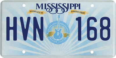 MS license plate HVN168