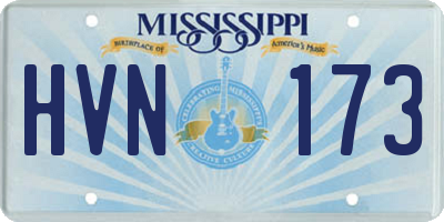 MS license plate HVN173