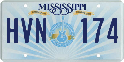 MS license plate HVN174