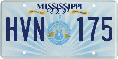 MS license plate HVN175