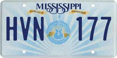 MS license plate HVN177