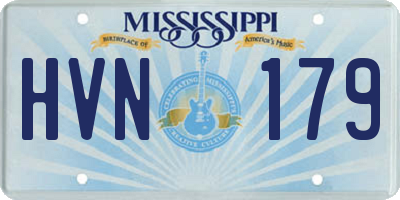 MS license plate HVN179