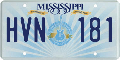 MS license plate HVN181