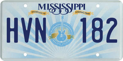 MS license plate HVN182