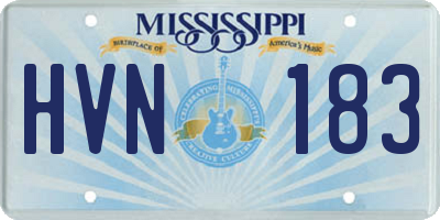 MS license plate HVN183