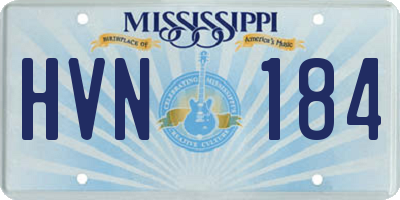 MS license plate HVN184