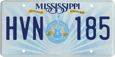 MS license plate HVN185