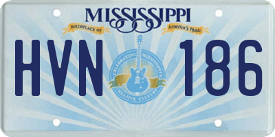 MS license plate HVN186