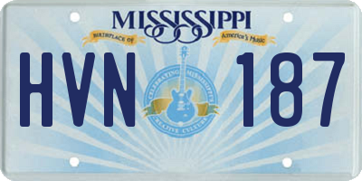 MS license plate HVN187