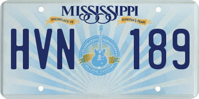 MS license plate HVN189