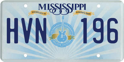 MS license plate HVN196