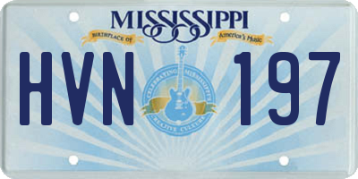 MS license plate HVN197