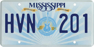 MS license plate HVN201