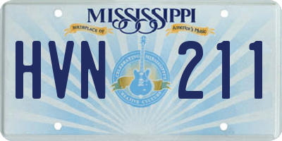MS license plate HVN211