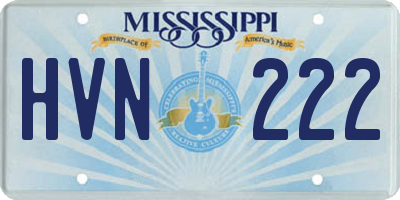 MS license plate HVN222