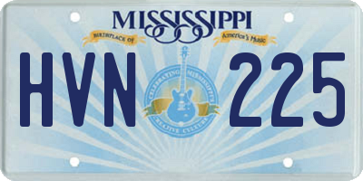 MS license plate HVN225