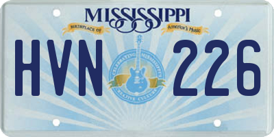 MS license plate HVN226