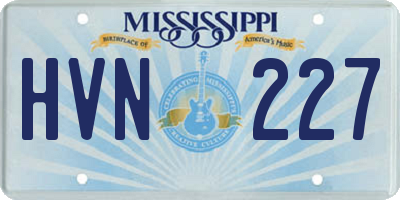 MS license plate HVN227