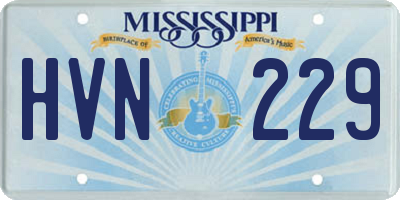 MS license plate HVN229