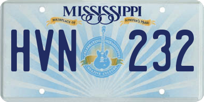 MS license plate HVN232