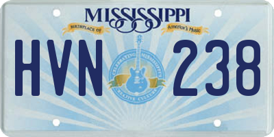 MS license plate HVN238