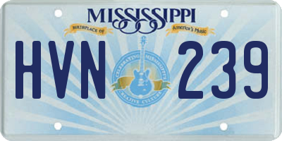 MS license plate HVN239