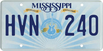 MS license plate HVN240