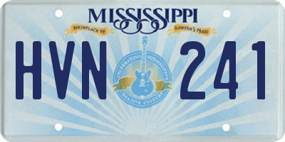 MS license plate HVN241
