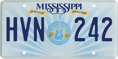 MS license plate HVN242