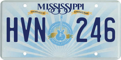 MS license plate HVN246