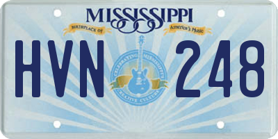 MS license plate HVN248