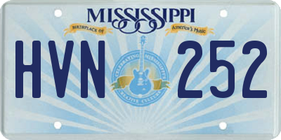MS license plate HVN252