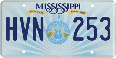 MS license plate HVN253