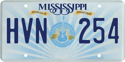 MS license plate HVN254