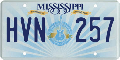MS license plate HVN257