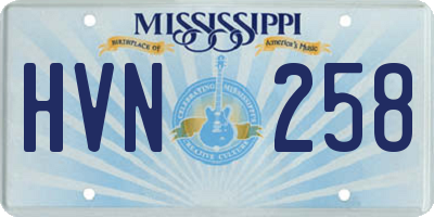 MS license plate HVN258