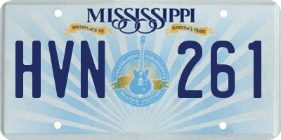 MS license plate HVN261