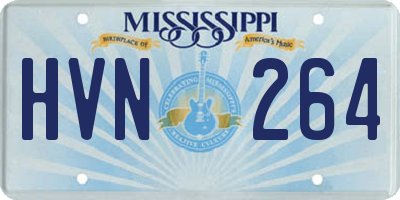MS license plate HVN264